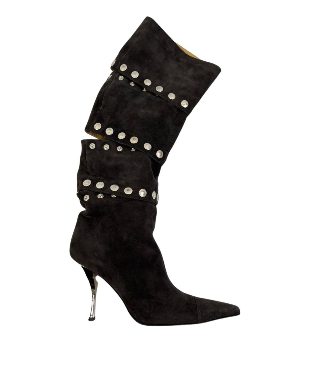 DOLCE&GABBANA Черные замшевые ботфорты, фото 1