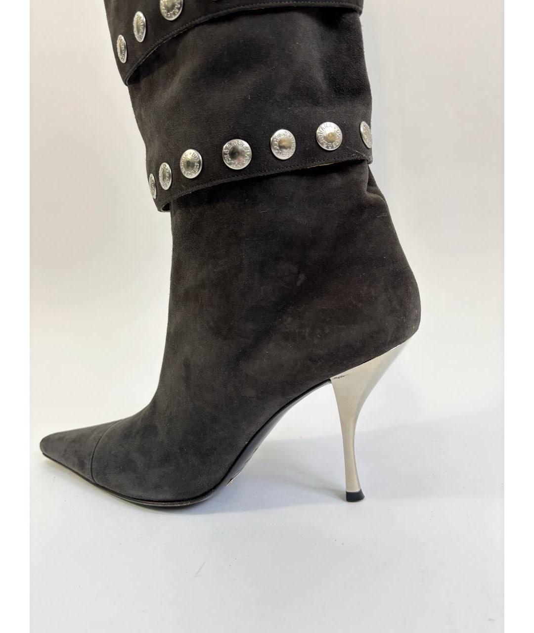 DOLCE&GABBANA Черные замшевые ботфорты, фото 3