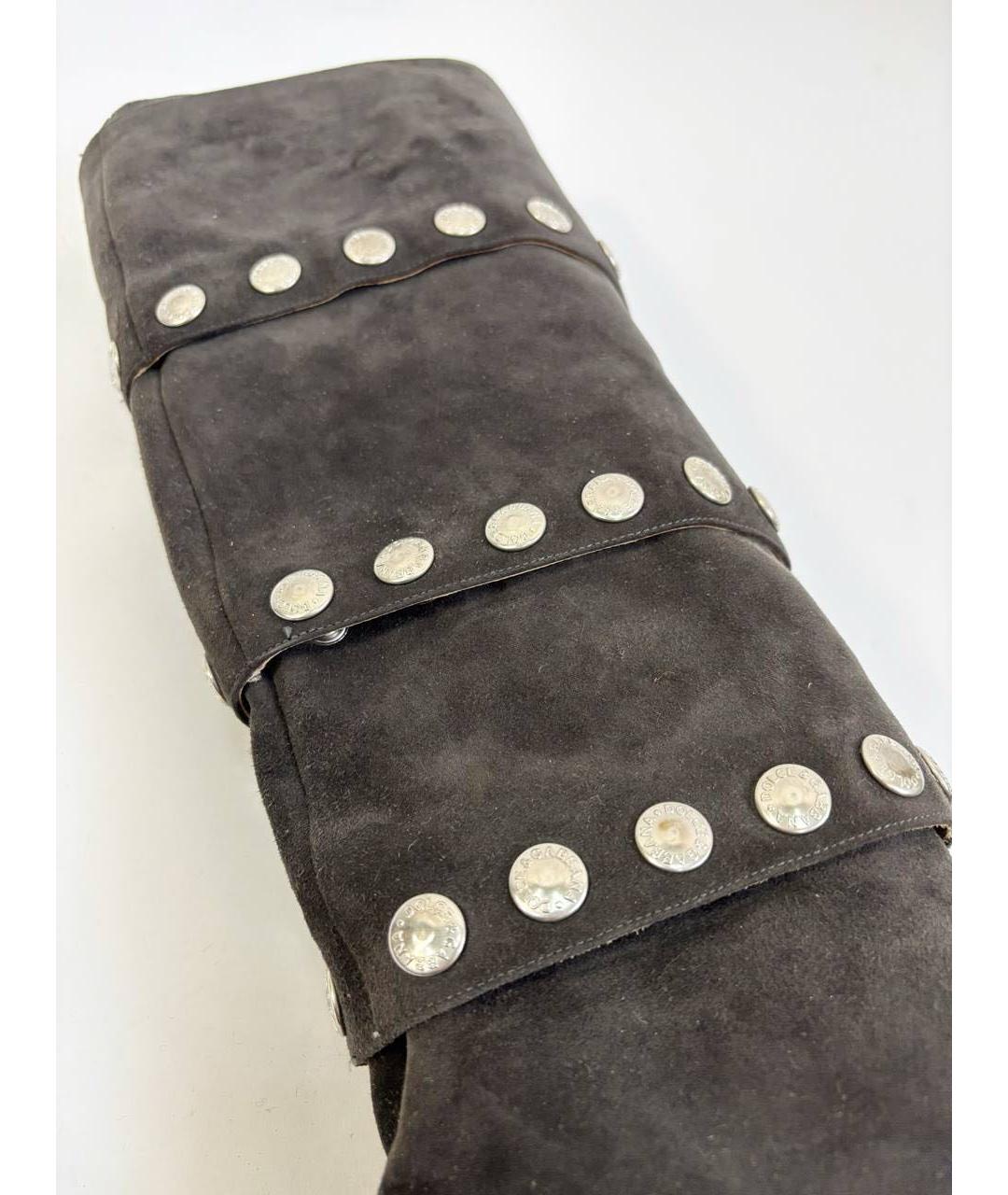 DOLCE&GABBANA Черные замшевые ботфорты, фото 6