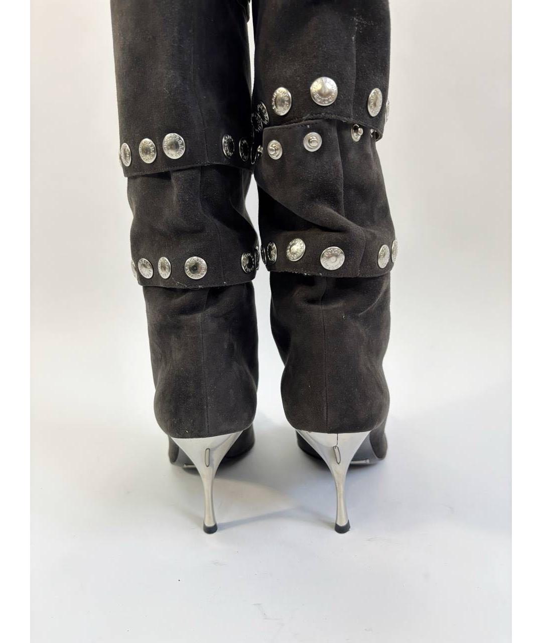DOLCE&GABBANA Черные замшевые ботфорты, фото 5