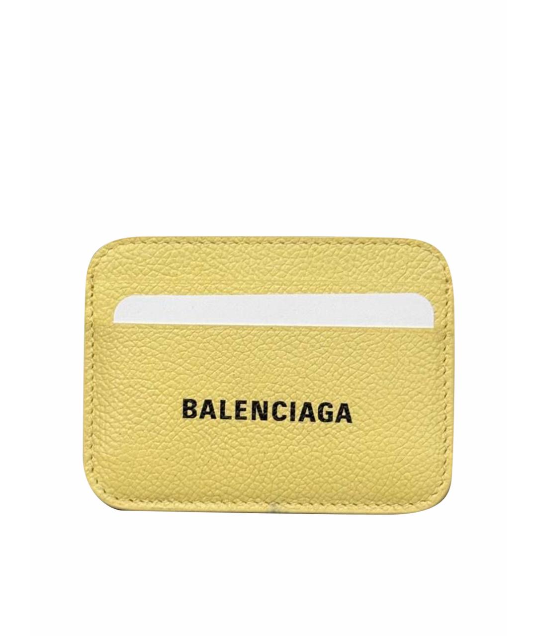 BALENCIAGA Желтый кожаный кардхолдер, фото 1
