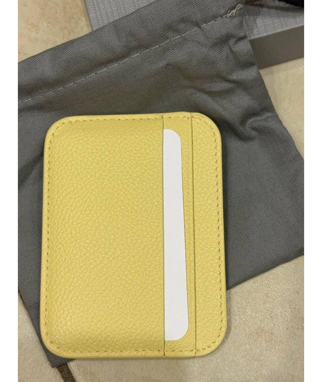 BALENCIAGA Желтый кожаный кардхолдер, фото 2