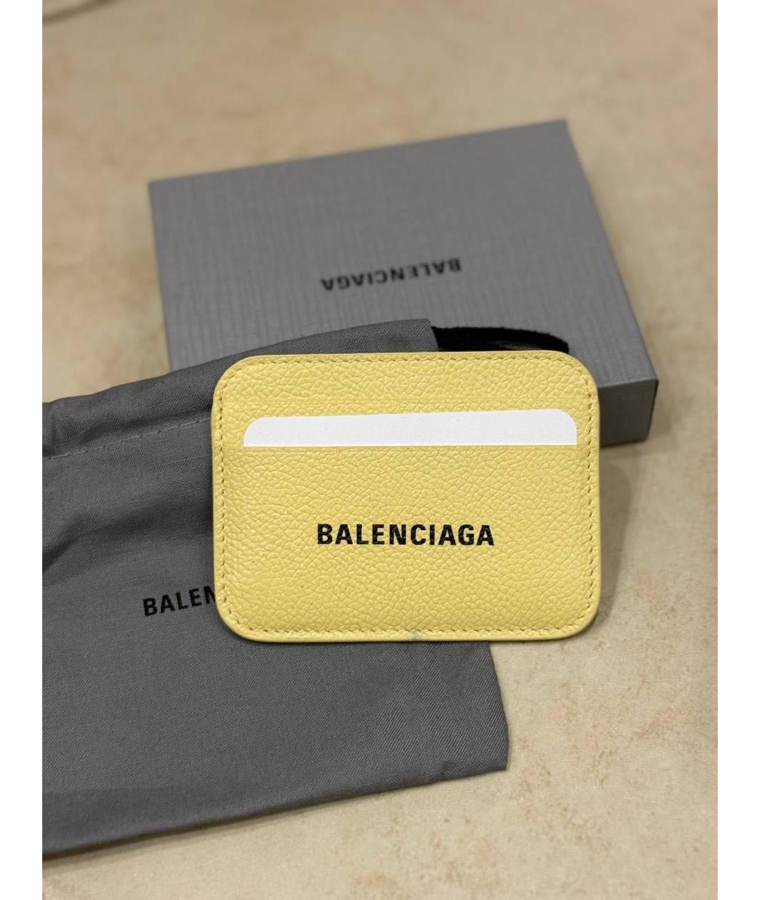 BALENCIAGA Желтый кожаный кардхолдер, фото 4