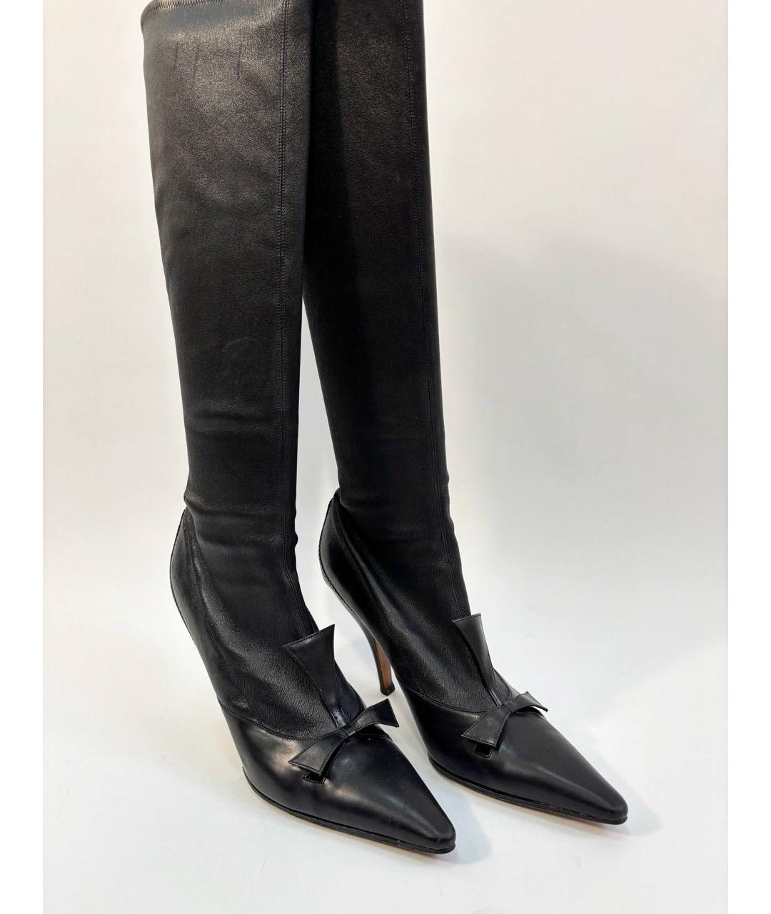 YVES SAINT LAURENT VINTAGE Черные кожаные сапоги, фото 2