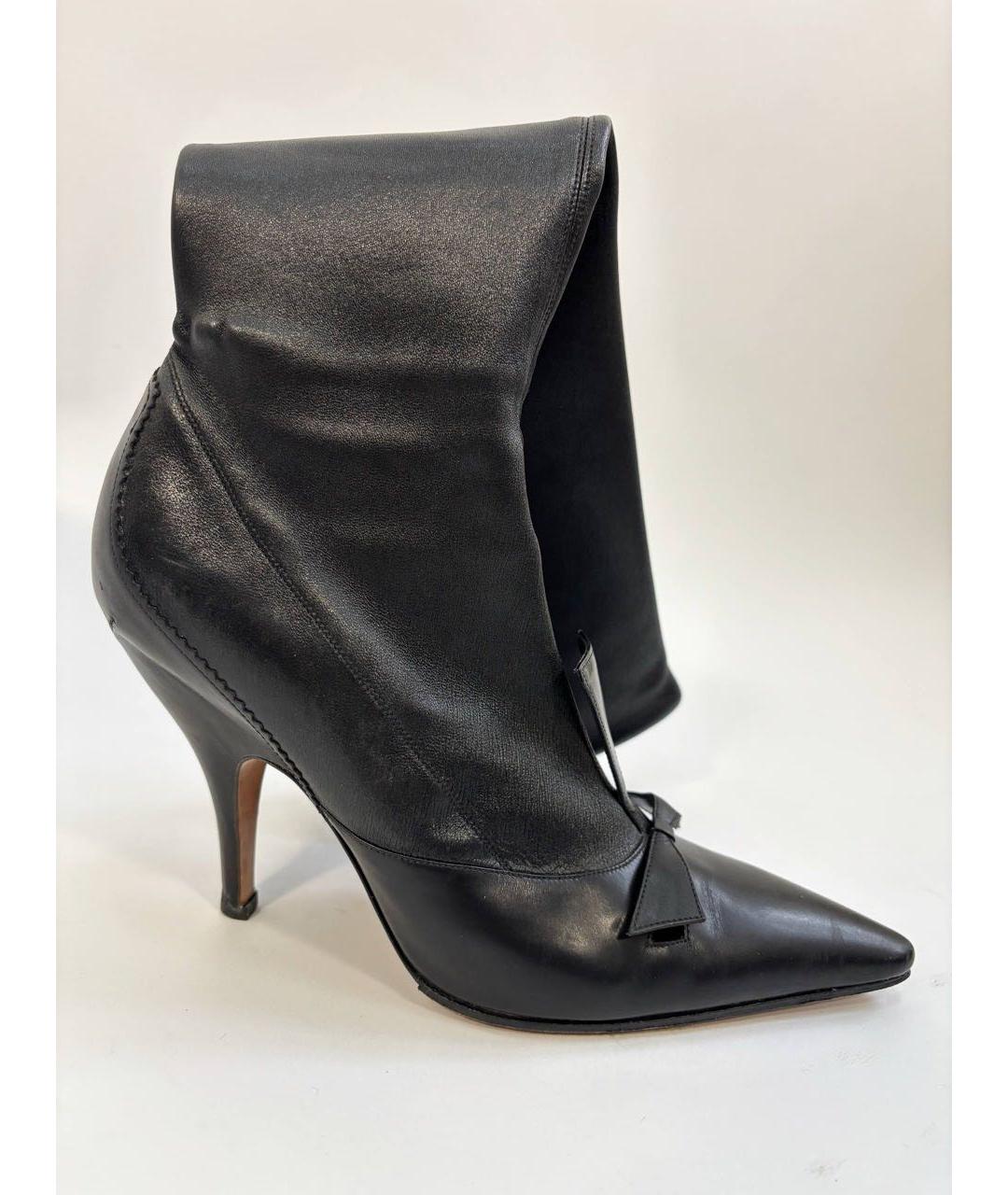 YVES SAINT LAURENT VINTAGE Черные кожаные сапоги, фото 7