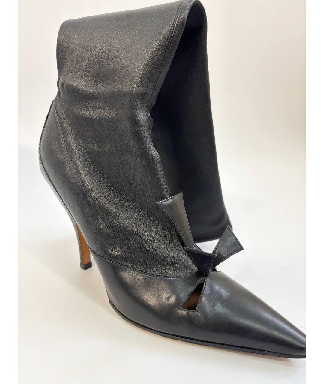 YVES SAINT LAURENT VINTAGE Черные кожаные сапоги, фото 3