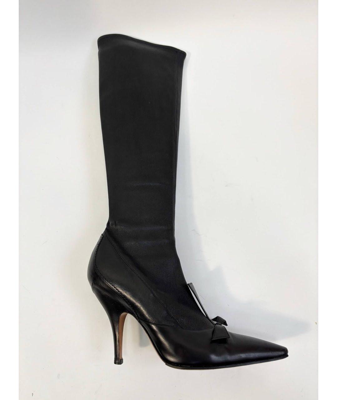 YVES SAINT LAURENT VINTAGE Черные кожаные сапоги, фото 9