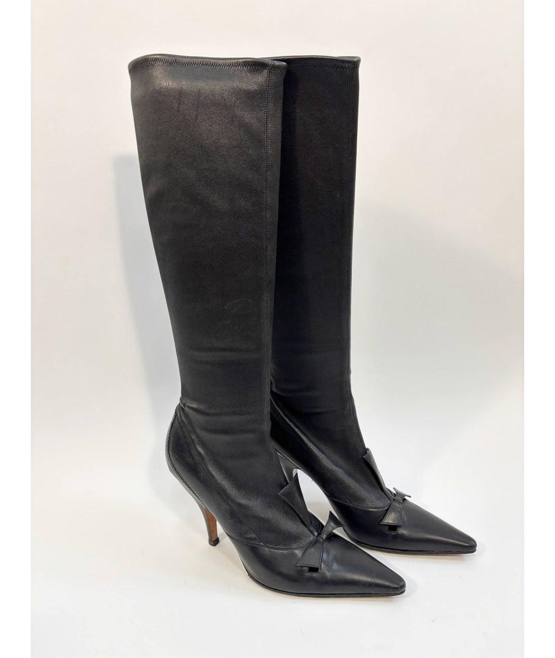 YVES SAINT LAURENT VINTAGE Черные кожаные сапоги, фото 8