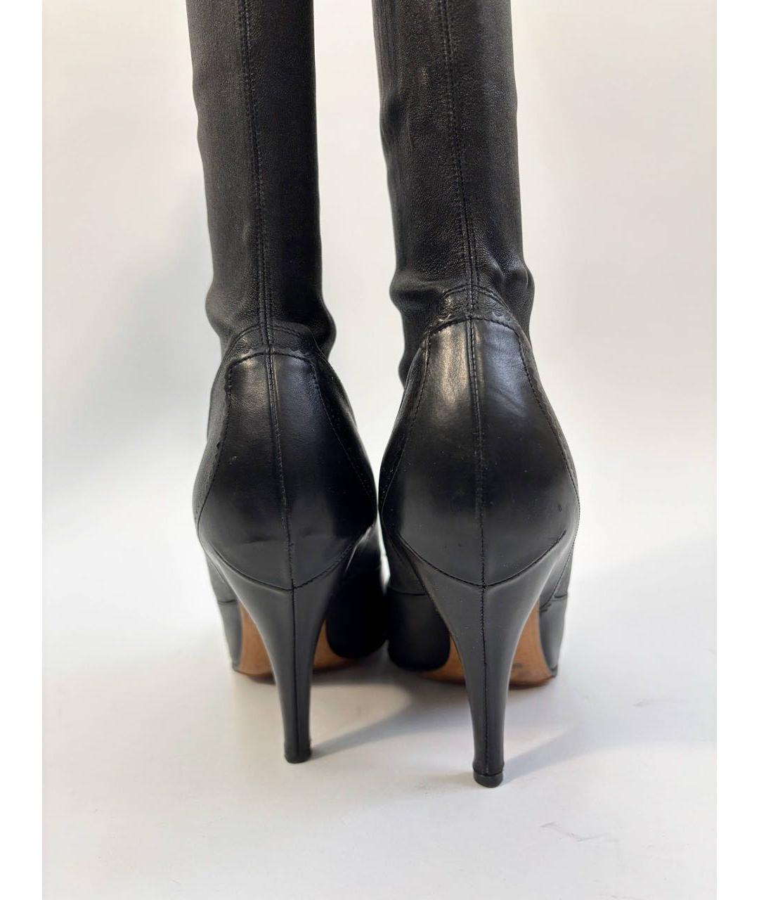 YVES SAINT LAURENT VINTAGE Черные кожаные сапоги, фото 4