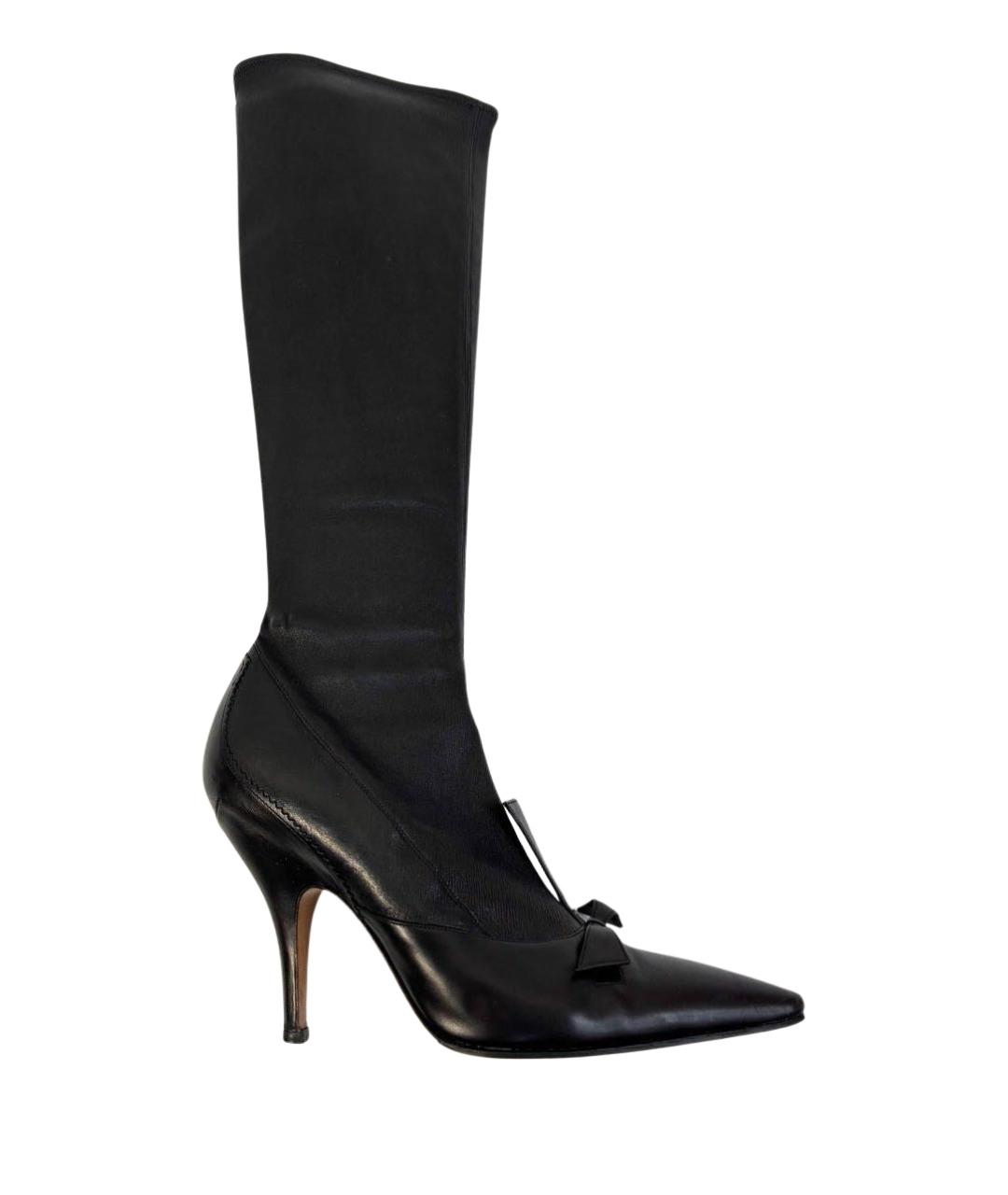 YVES SAINT LAURENT VINTAGE Черные кожаные сапоги, фото 1