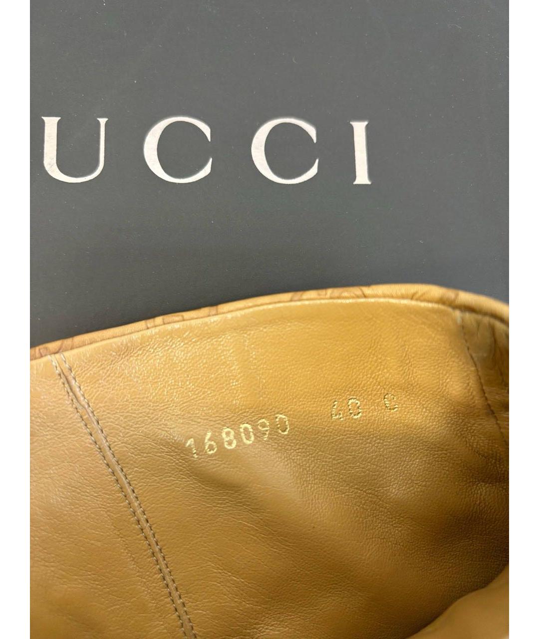 GUCCI Коричневые кожаные сапоги, фото 6