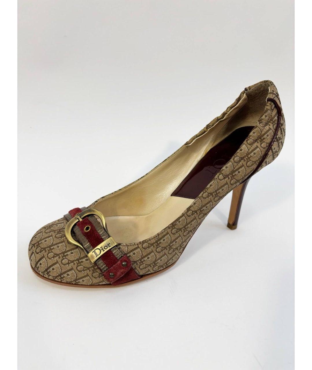 CHRISTIAN DIOR Коричневые текстильные туфли, фото 9