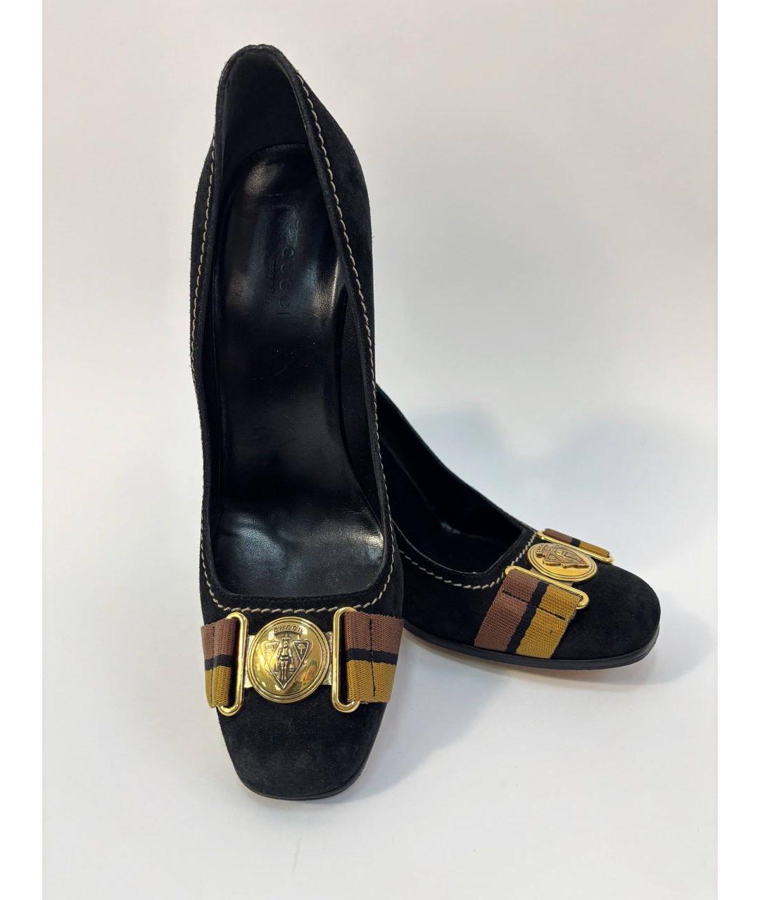 GUCCI Черные замшевые туфли, фото 5