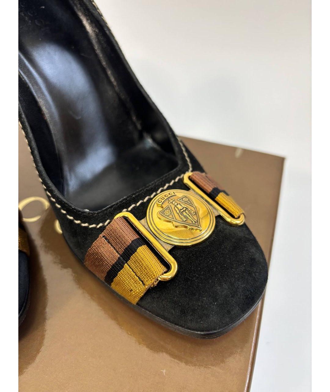 GUCCI Черные замшевые туфли, фото 7