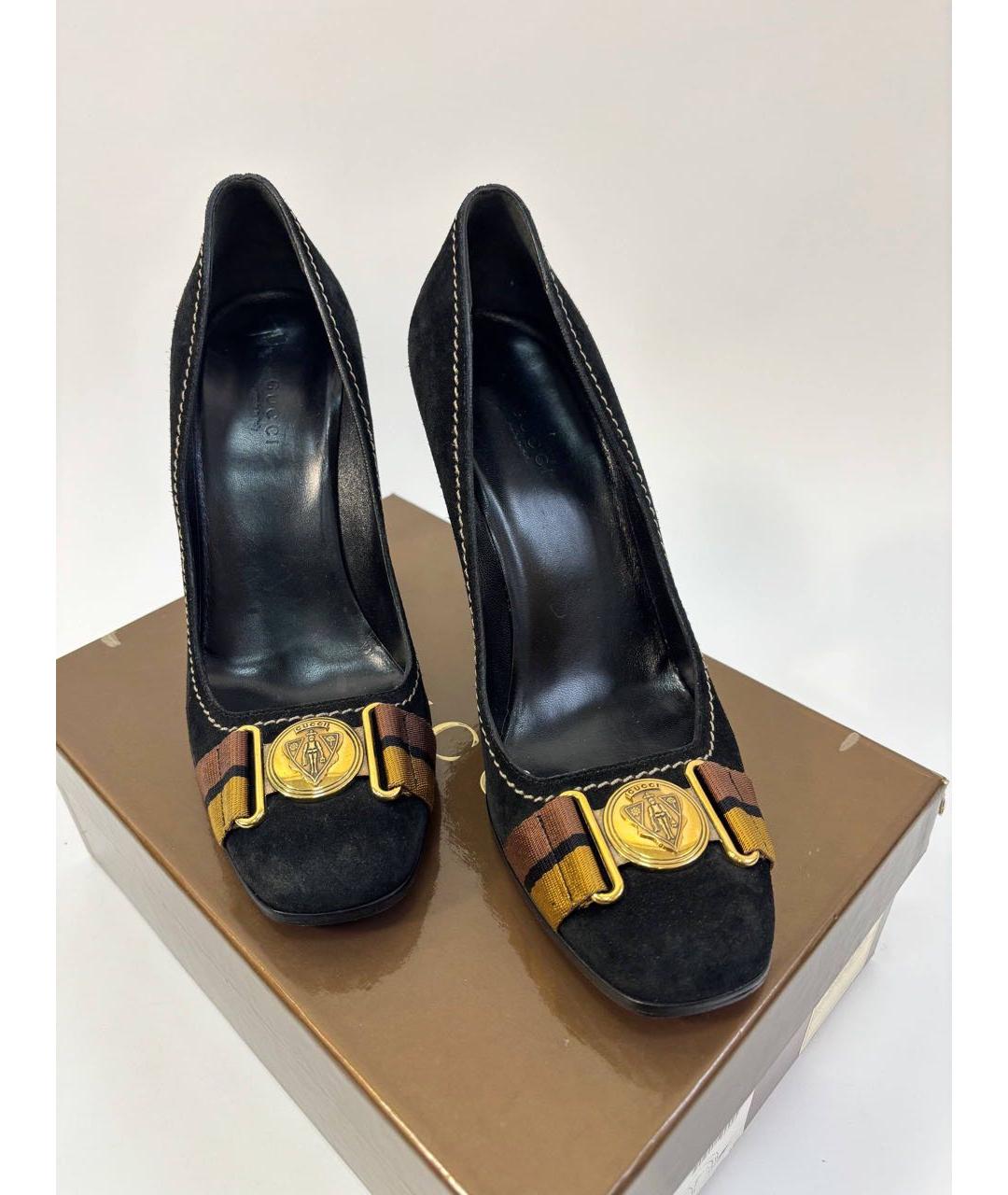 GUCCI Черные замшевые туфли, фото 6