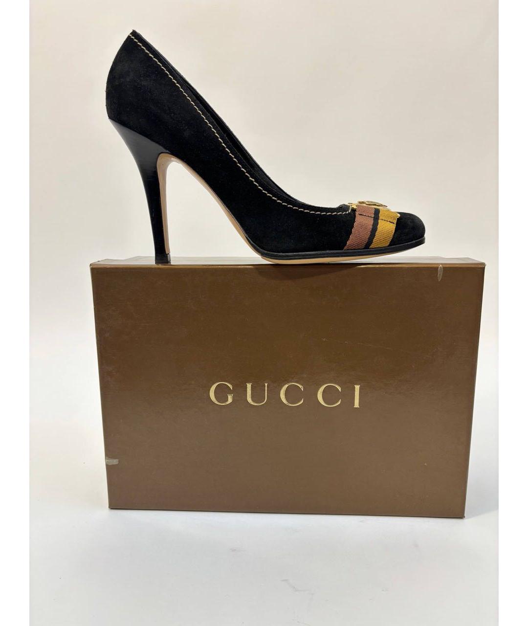 GUCCI Черные замшевые туфли, фото 8