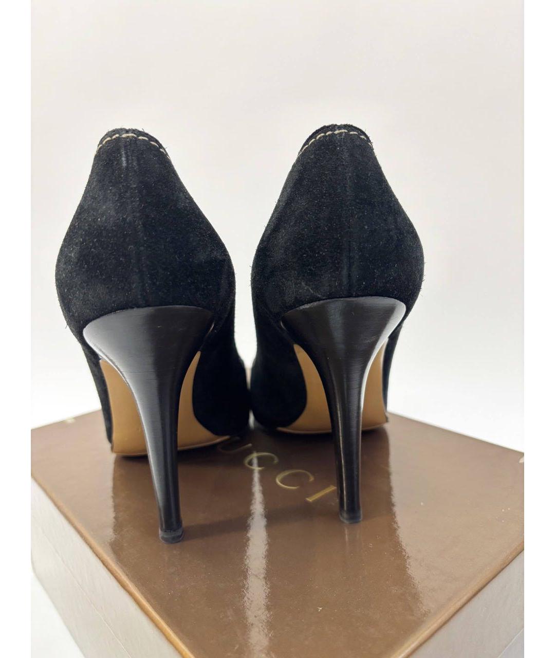 GUCCI Черные замшевые туфли, фото 4