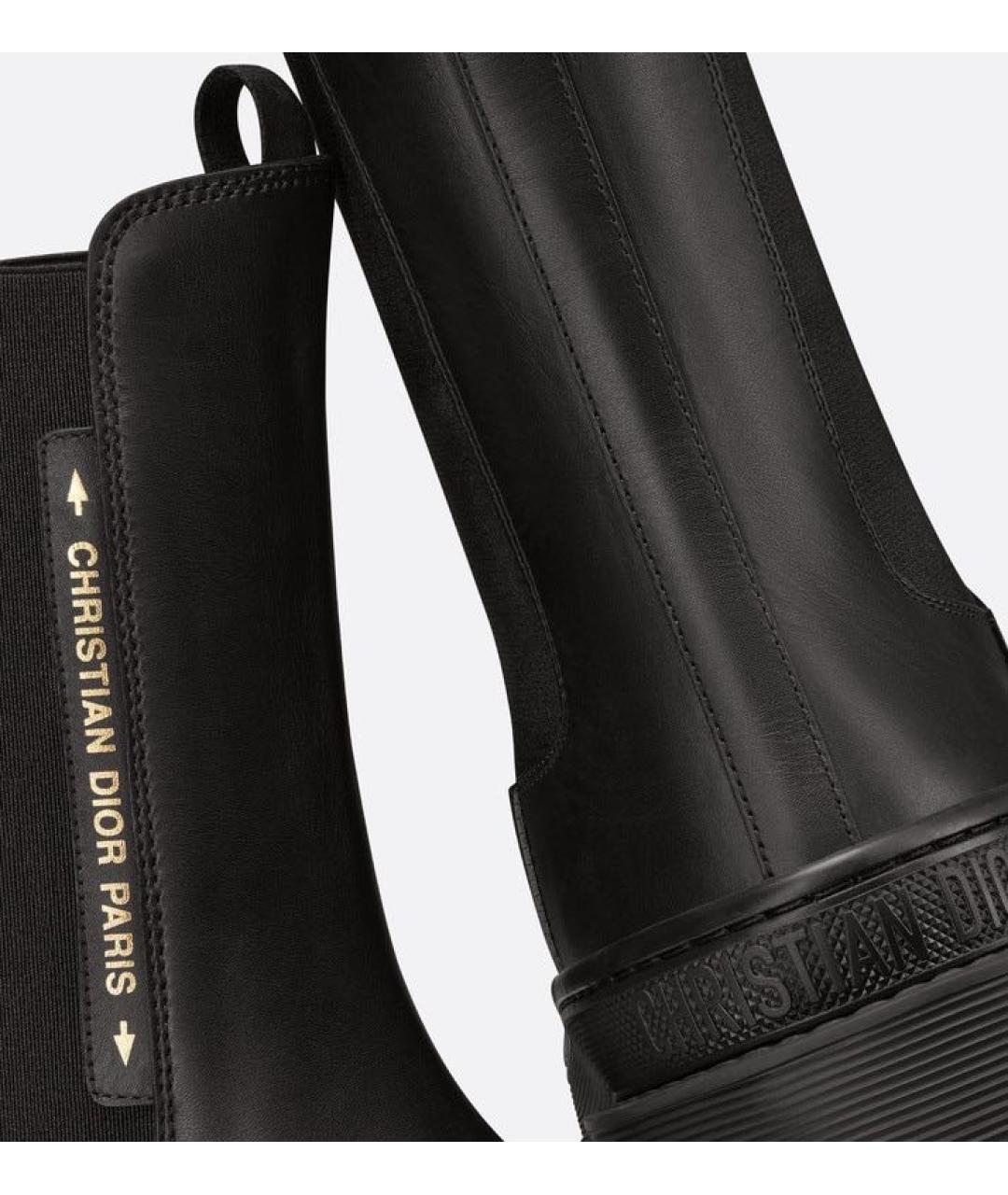 CHRISTIAN DIOR Черные кожаные ботинки, фото 2