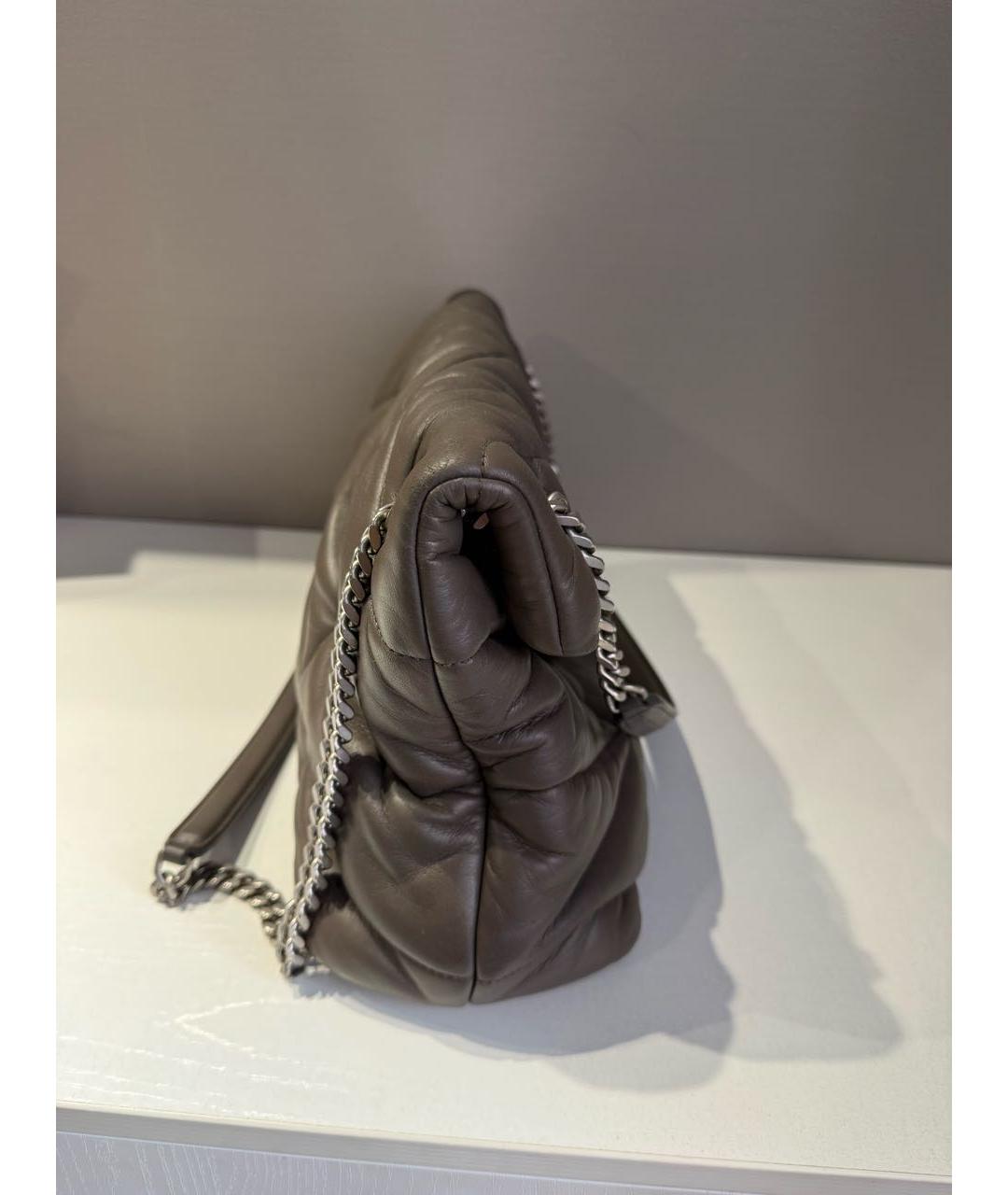 SAINT LAURENT Антрацитовая кожаная сумка через плечо, фото 2