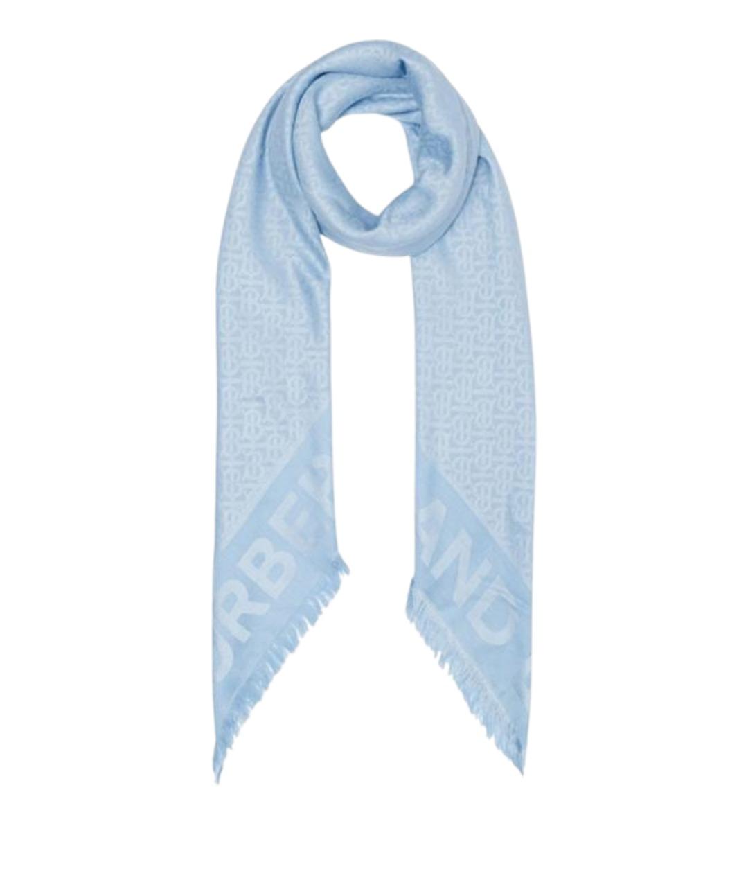 BURBERRY Голубой шарф, фото 1