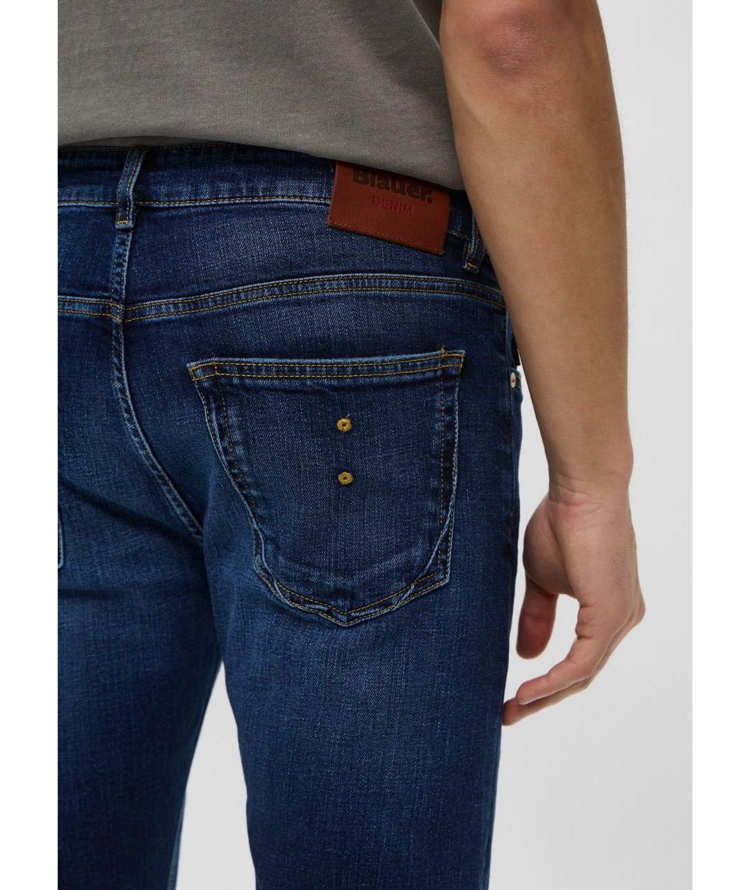 BLAUER Синие хлопко-эластановые джинсы скинни, фото 4