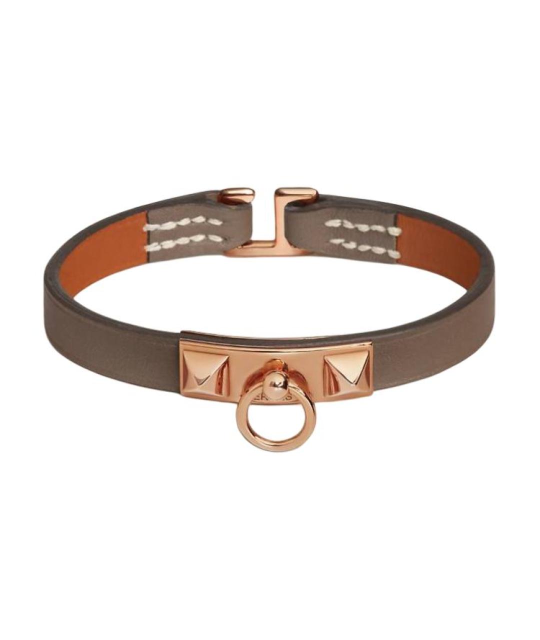 HERMES Серый кожаный браслет, фото 2