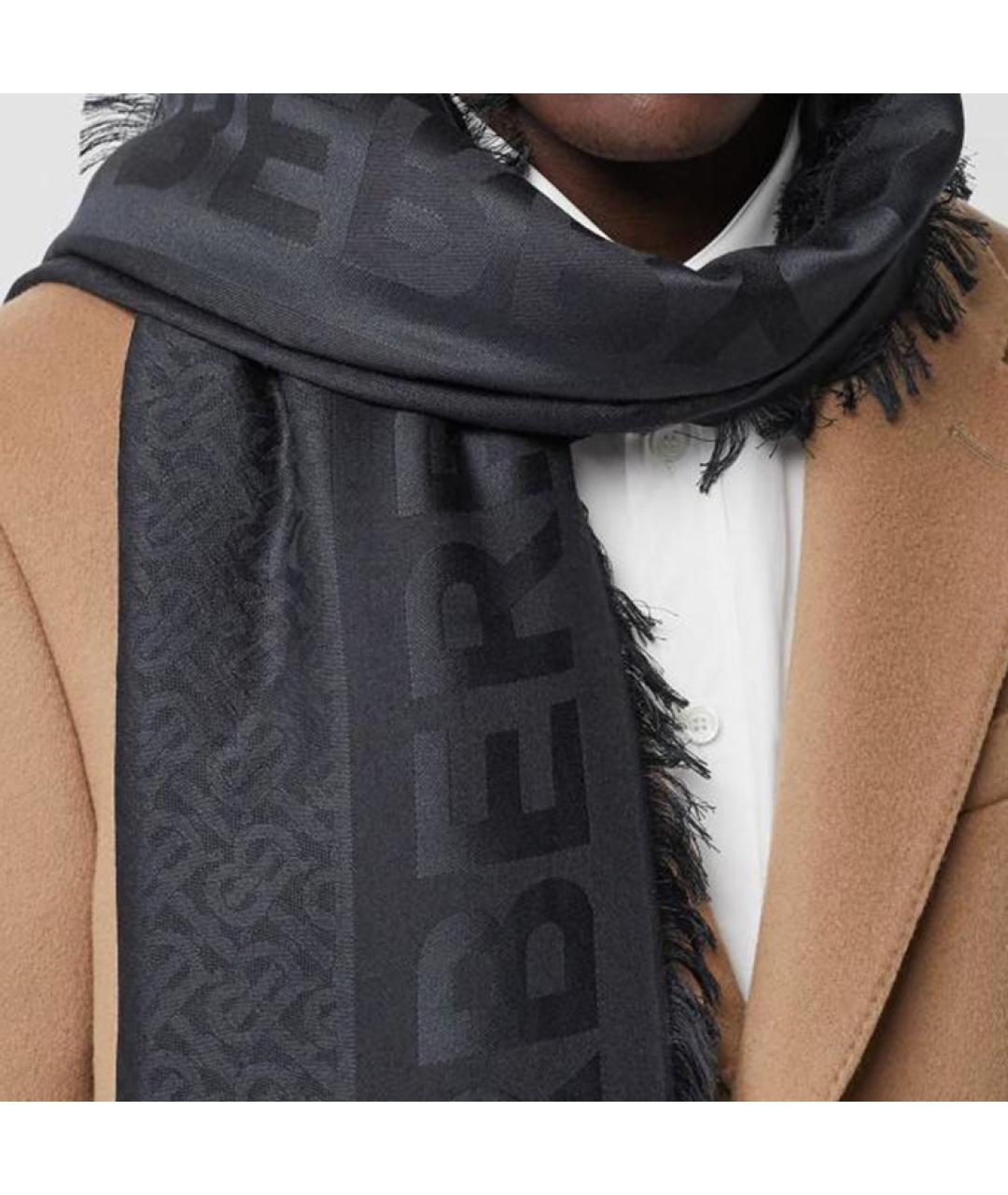 BURBERRY Черный шарф, фото 3