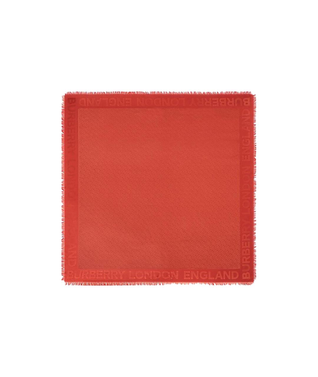 BURBERRY Красный шелковый шарф, фото 2