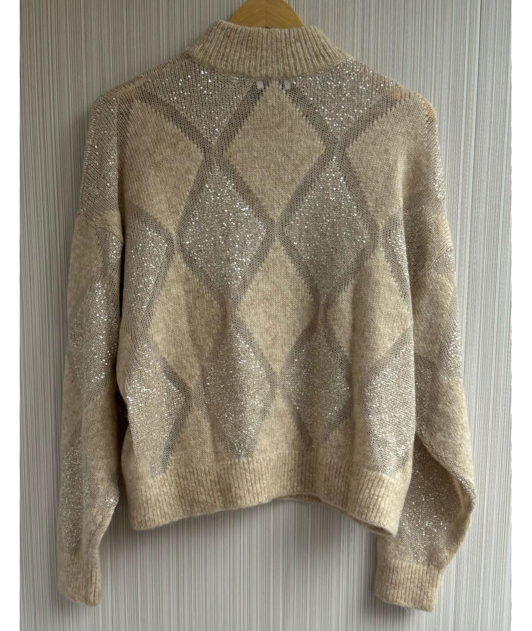 BRUNELLO CUCINELLI Бежевый шерстяной джемпер / свитер, фото 3