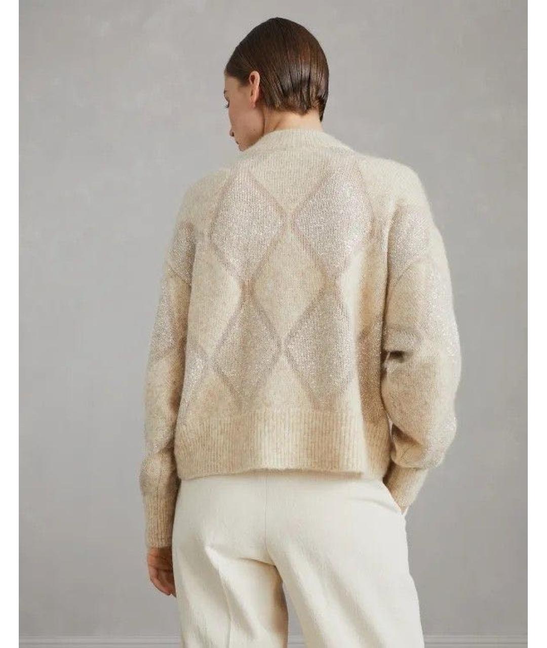 BRUNELLO CUCINELLI Бежевый шерстяной джемпер / свитер, фото 7