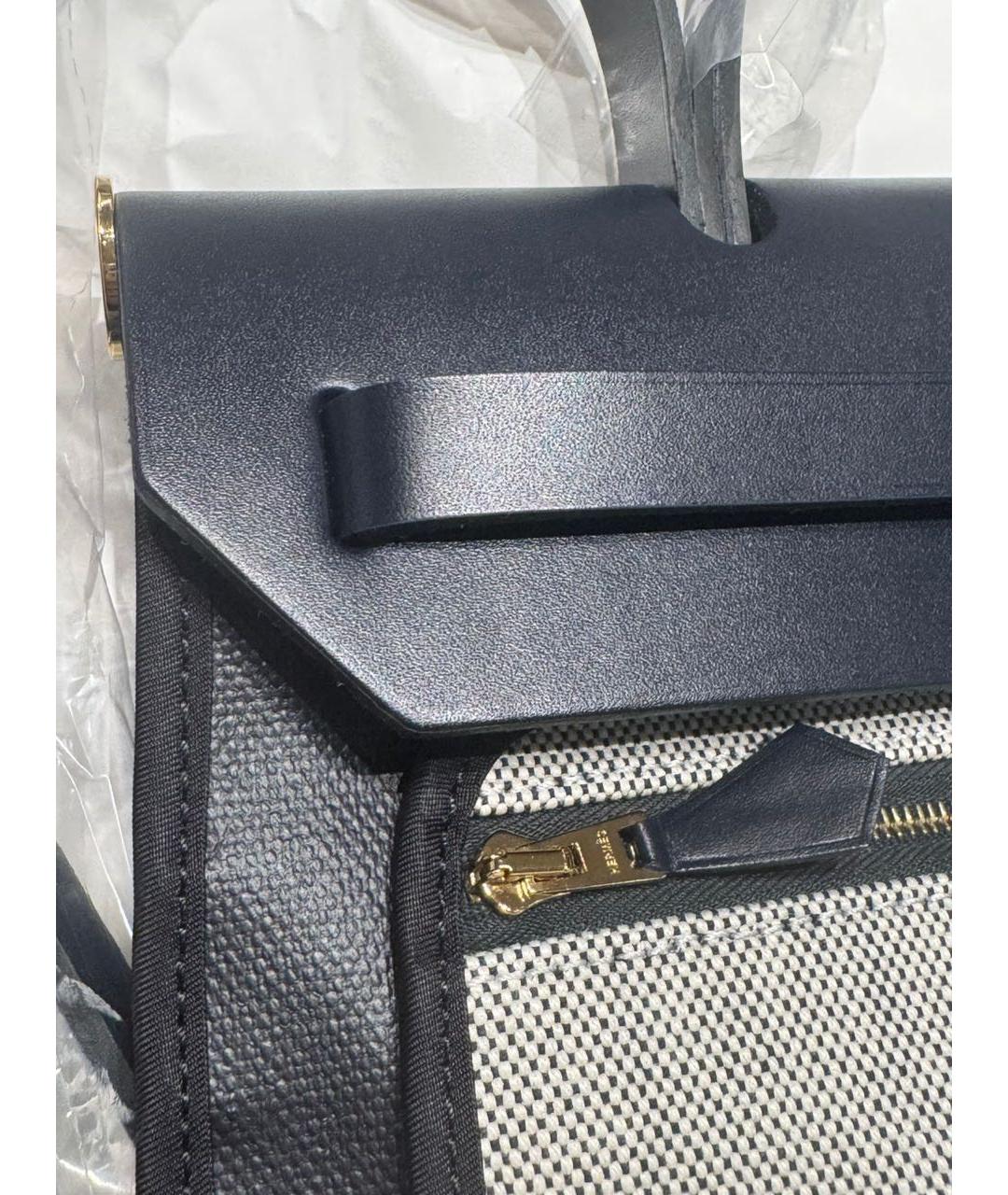 HERMES Черная кожаная сумка с короткими ручками, фото 4