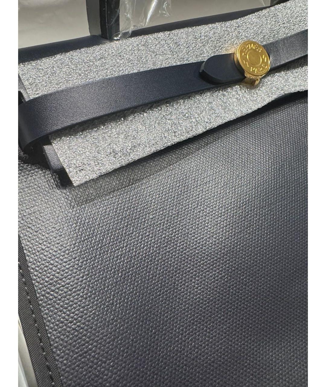 HERMES Черная кожаная сумка с короткими ручками, фото 2