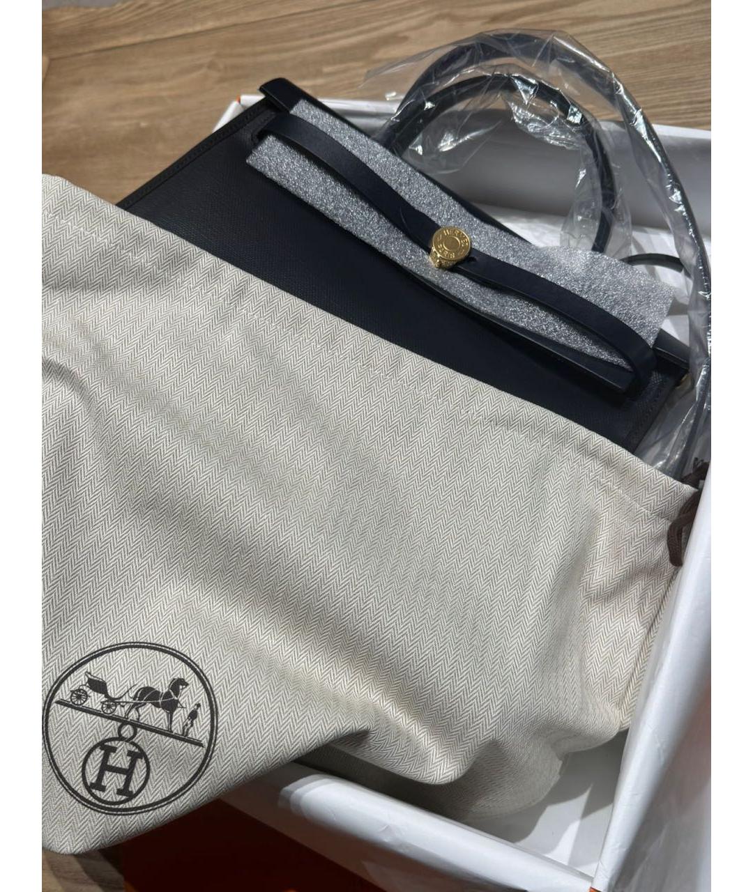 HERMES Черная кожаная сумка с короткими ручками, фото 5