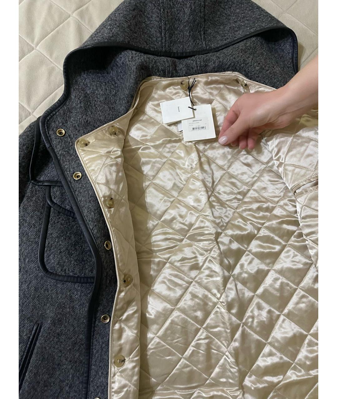 SANDRO Серое шерстяное пальто, фото 5