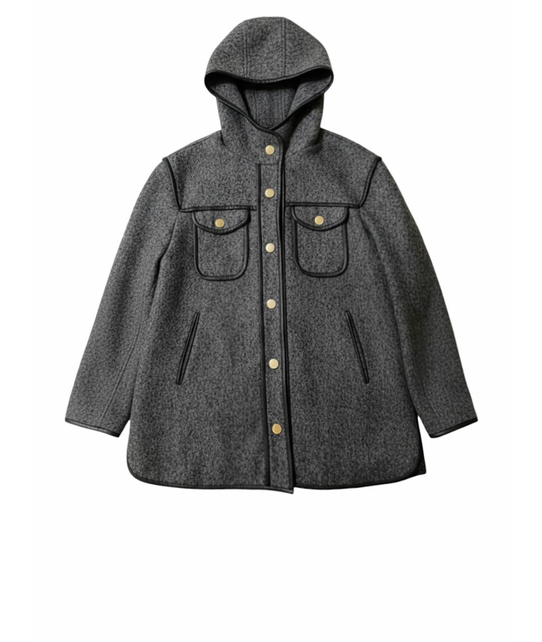 SANDRO Серое шерстяное пальто, фото 1