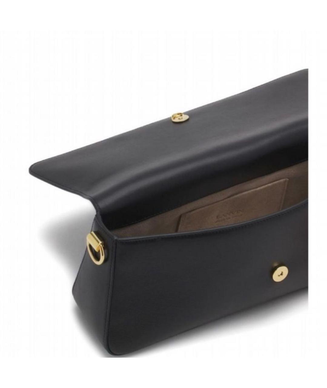 LANVIN Черная кожаная сумка с короткими ручками, фото 4