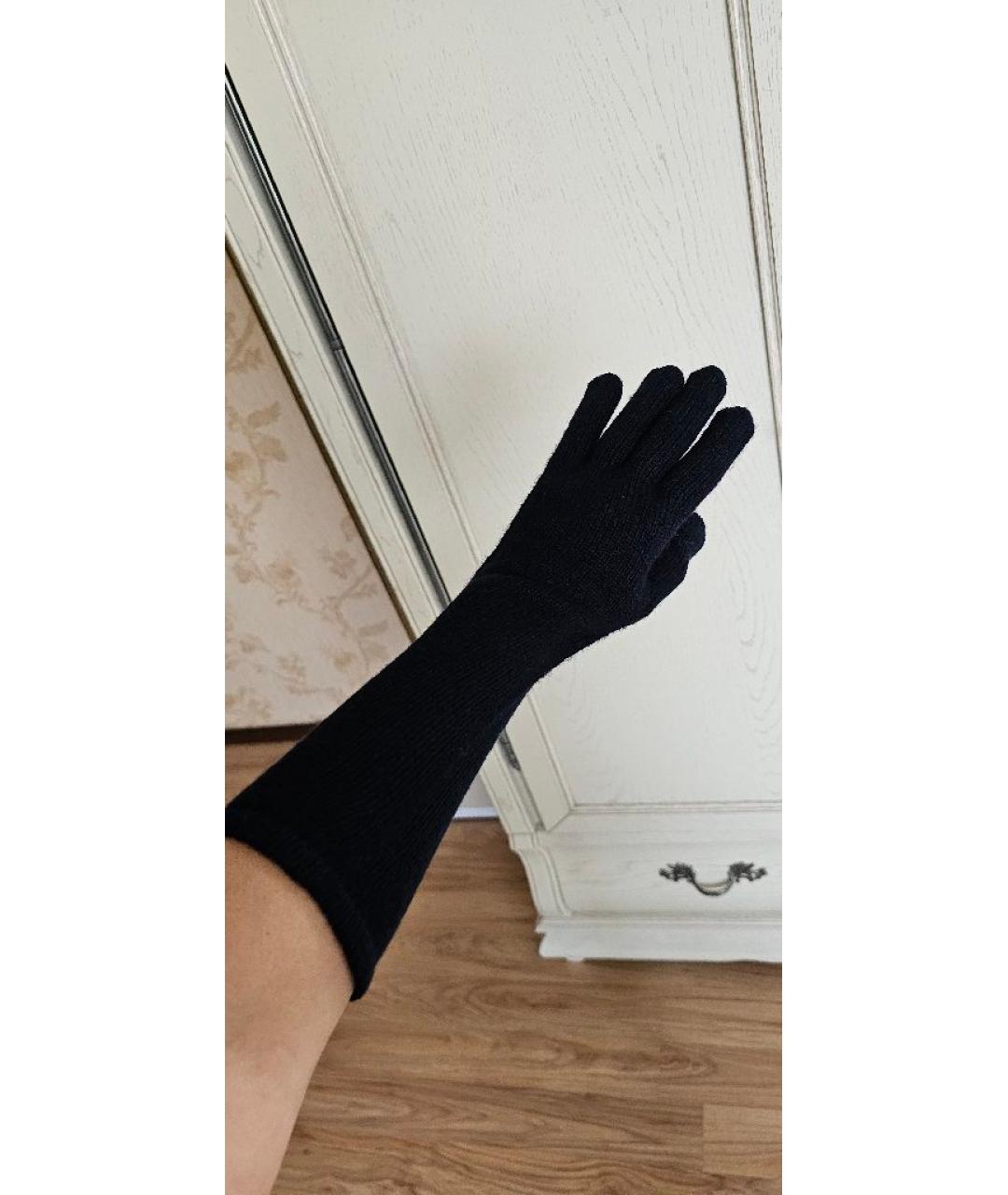MAX MARA Темно-синие кашемировые перчатки, фото 9