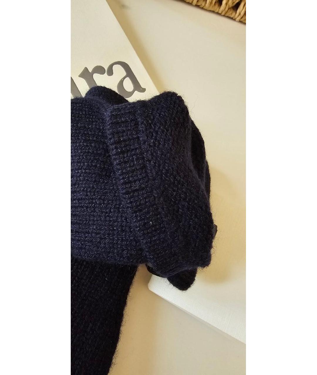 MAX MARA Темно-синие кашемировые перчатки, фото 4