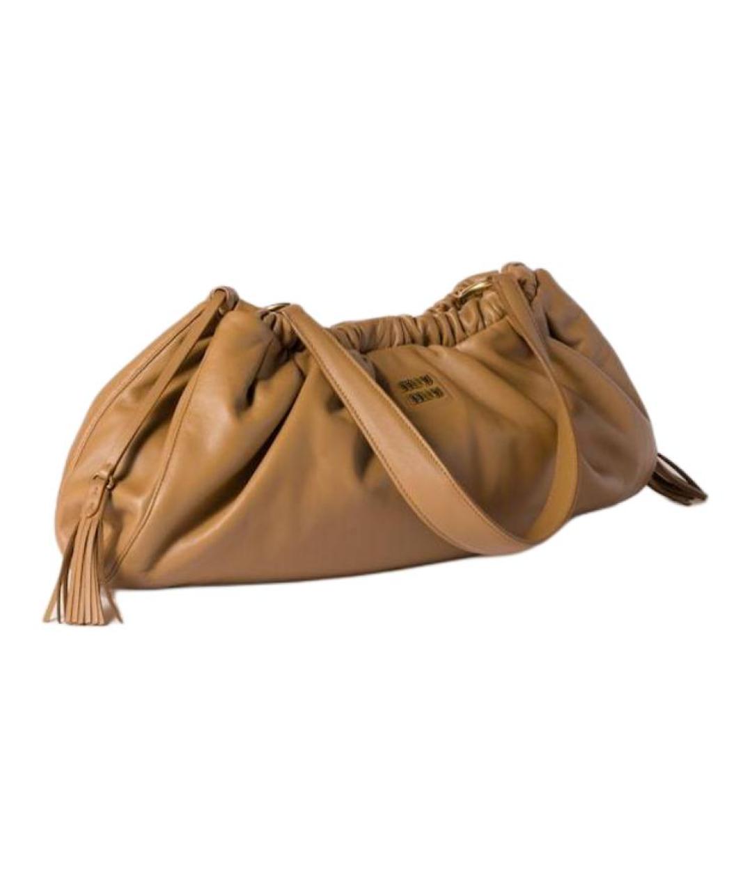 MIU MIU Коричневая кожаная сумка через плечо, фото 2