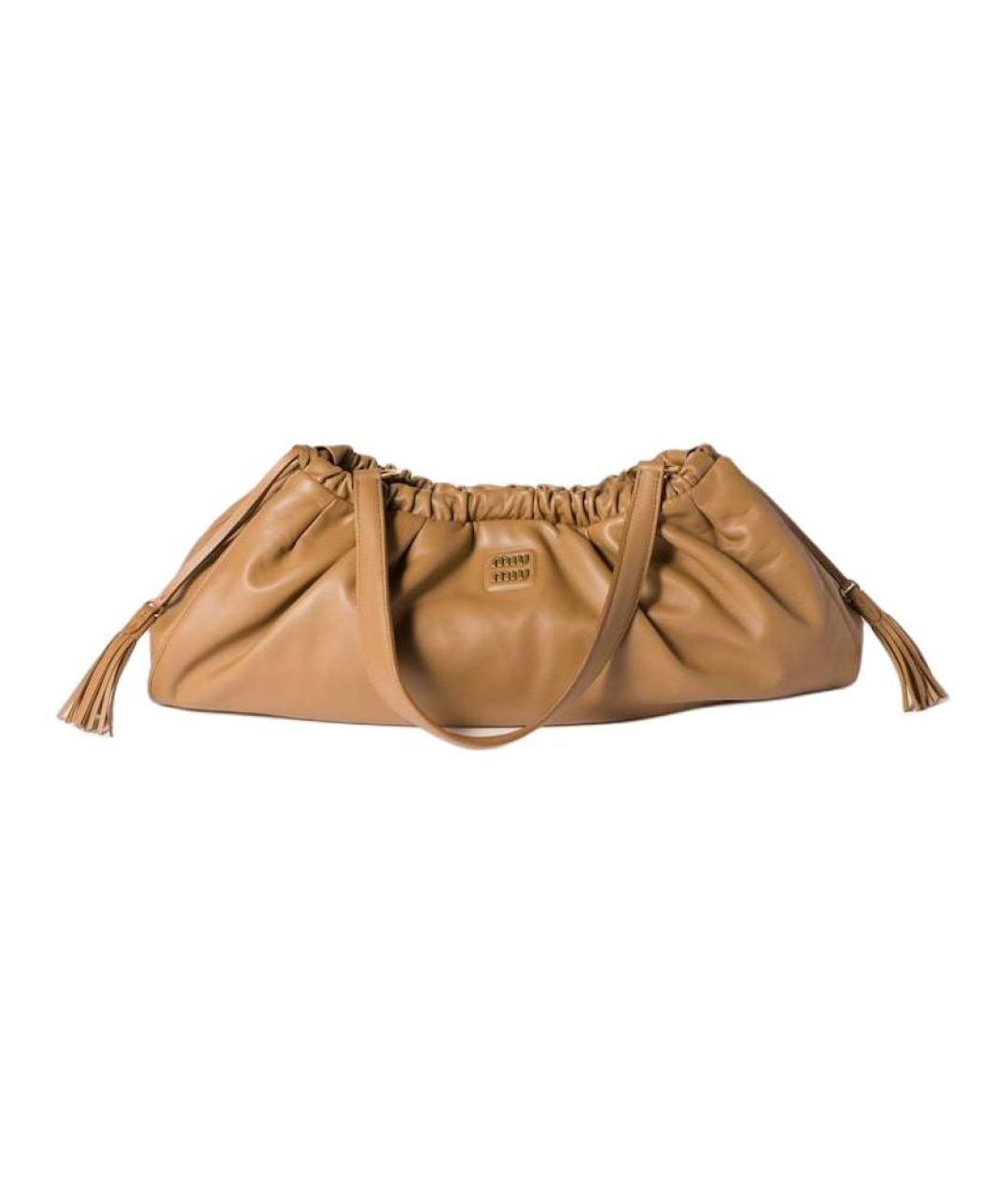 MIU MIU Коричневая кожаная сумка через плечо, фото 1