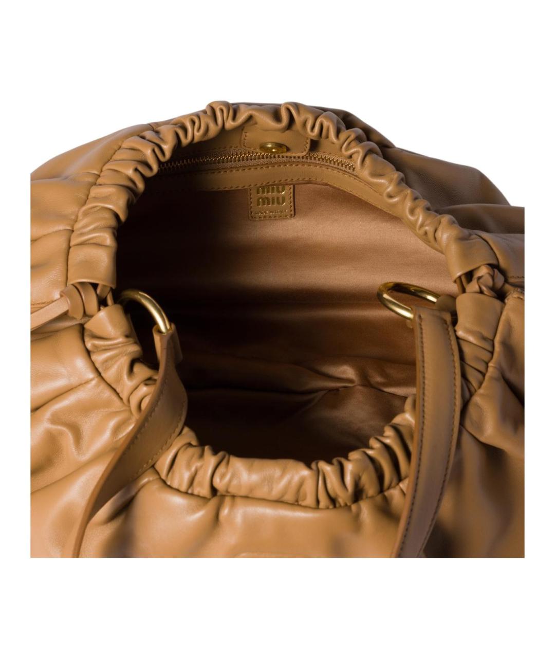 MIU MIU Коричневая кожаная сумка через плечо, фото 4