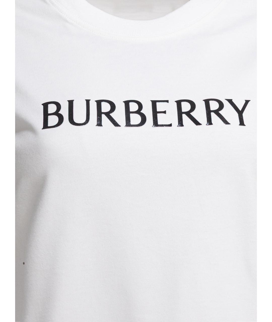 BURBERRY Белая хлопковая футболка, фото 3