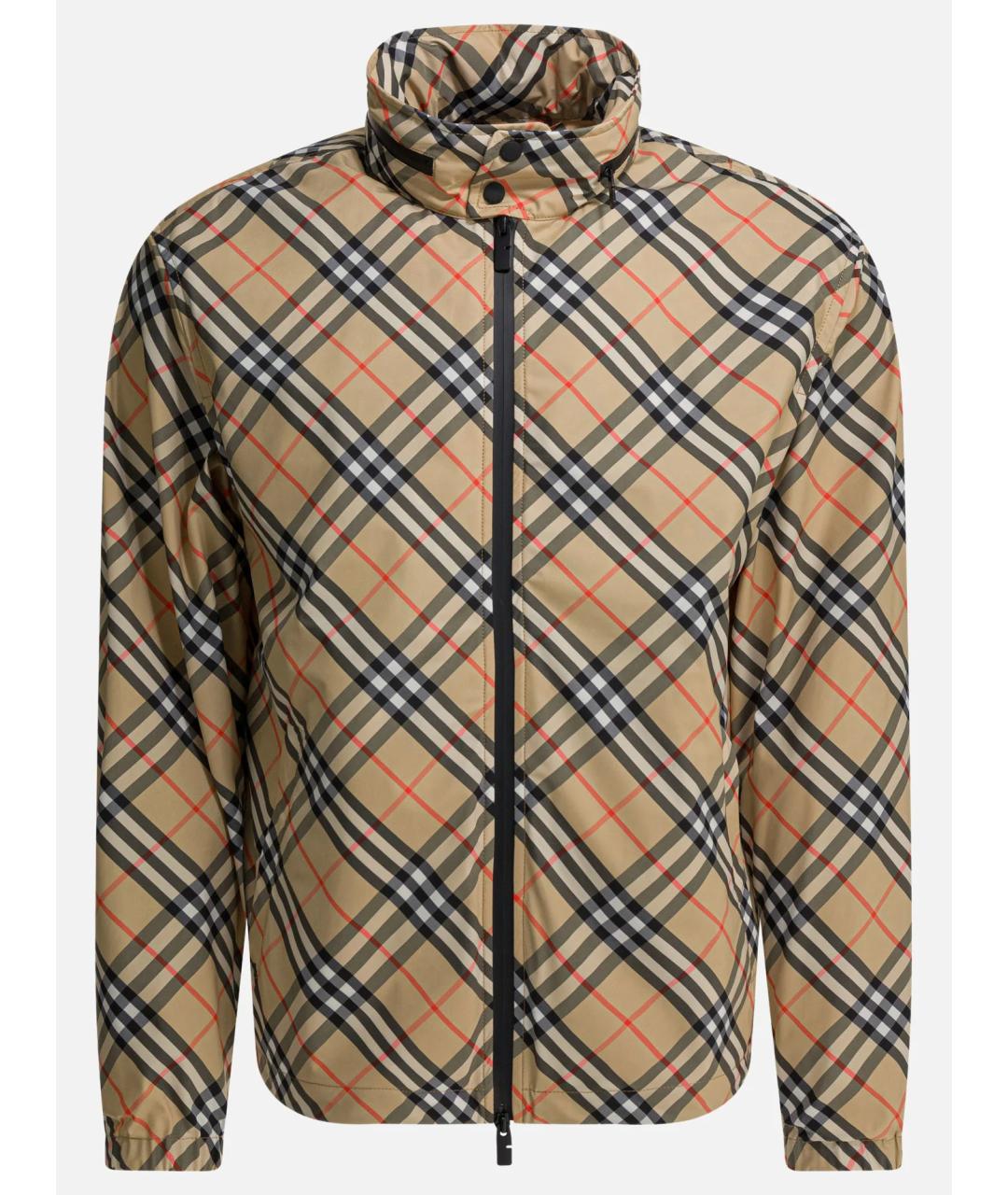 BURBERRY Бежевая полиэстеровая куртка, фото 4