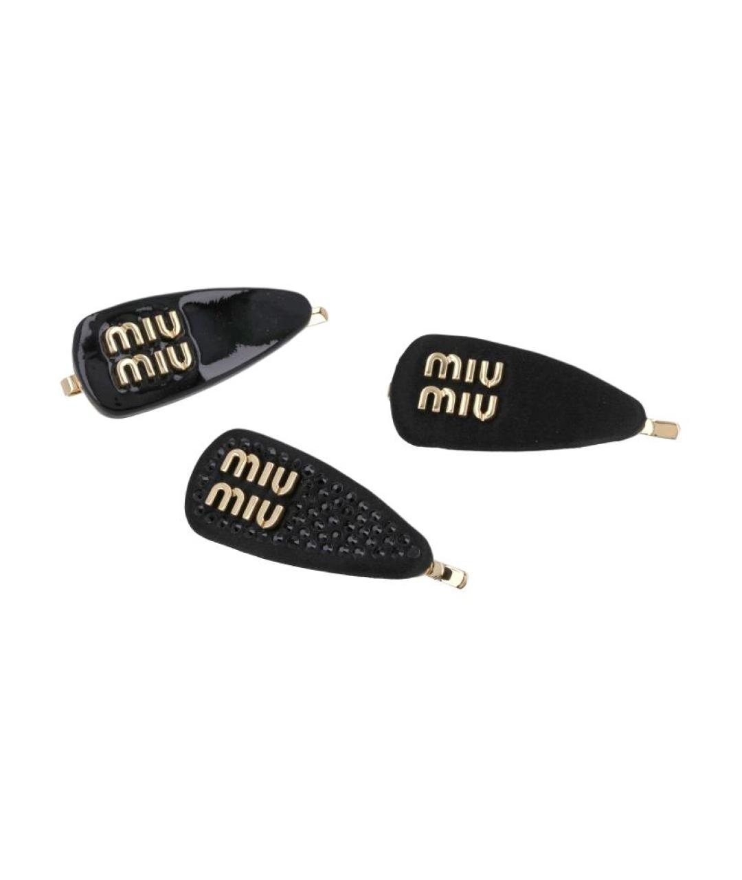 MIU MIU Черная заколка, фото 2