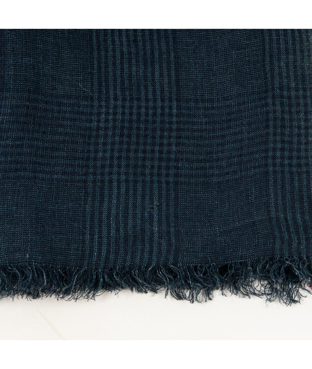 BRUNELLO CUCINELLI Темно-синий льняной шарф, фото 2