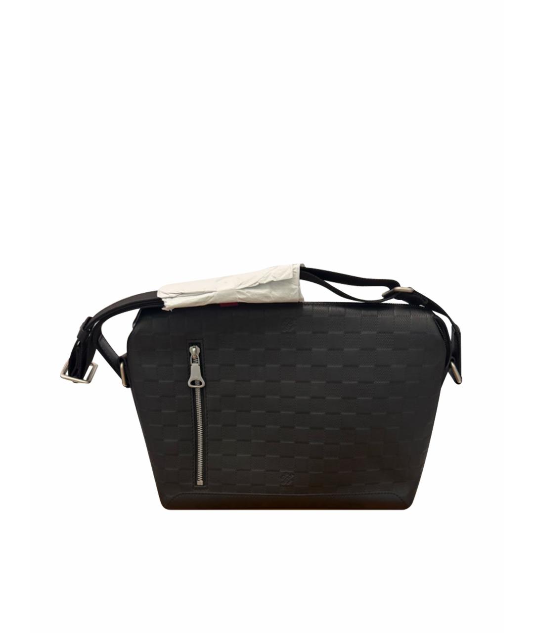 LOUIS VUITTON Черная кожаная сумка на плечо, фото 1