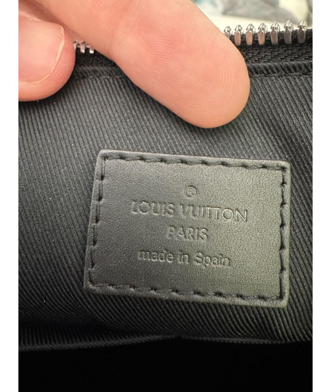 LOUIS VUITTON Черная кожаная сумка на плечо, фото 7