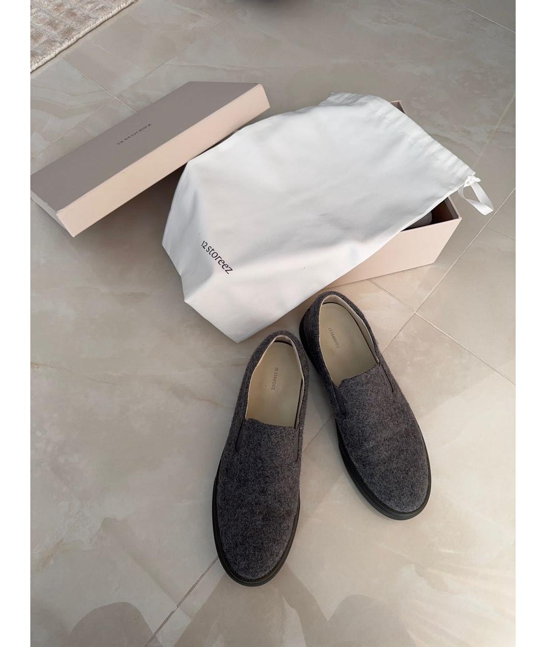 12 STOREEZ Серые кожаные лоферы, фото 8