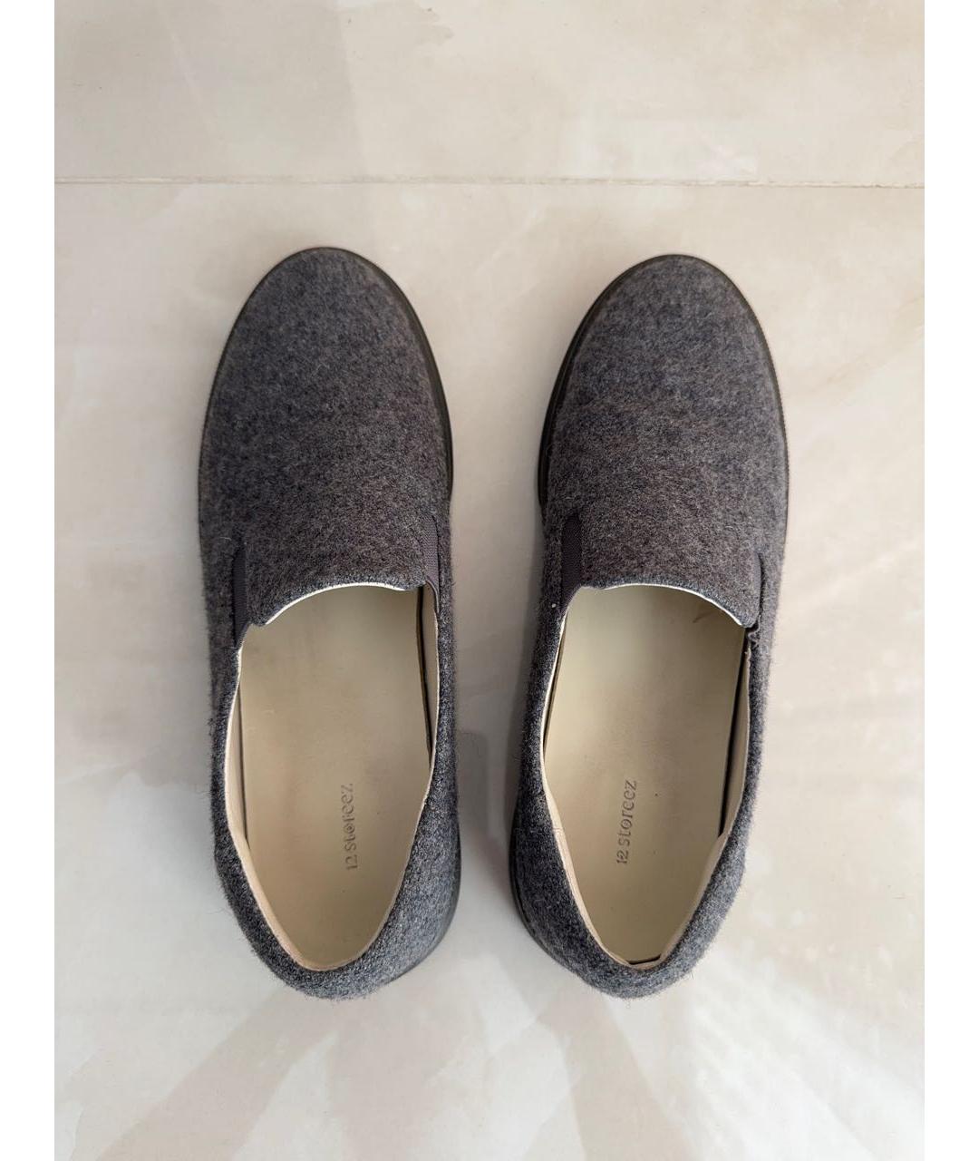 12 STOREEZ Серые кожаные лоферы, фото 3