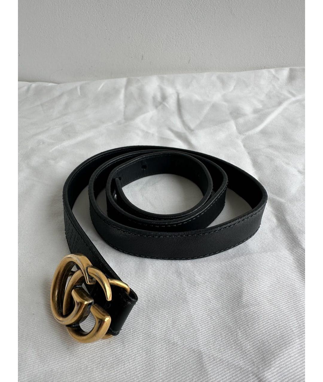GUCCI Черный кожаный ремень, фото 2